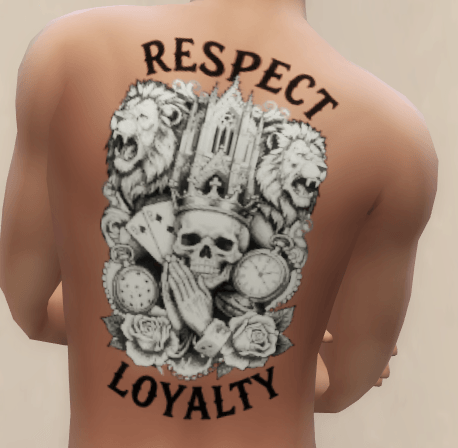 Respekt & Loyalität Fullback-Tattoo