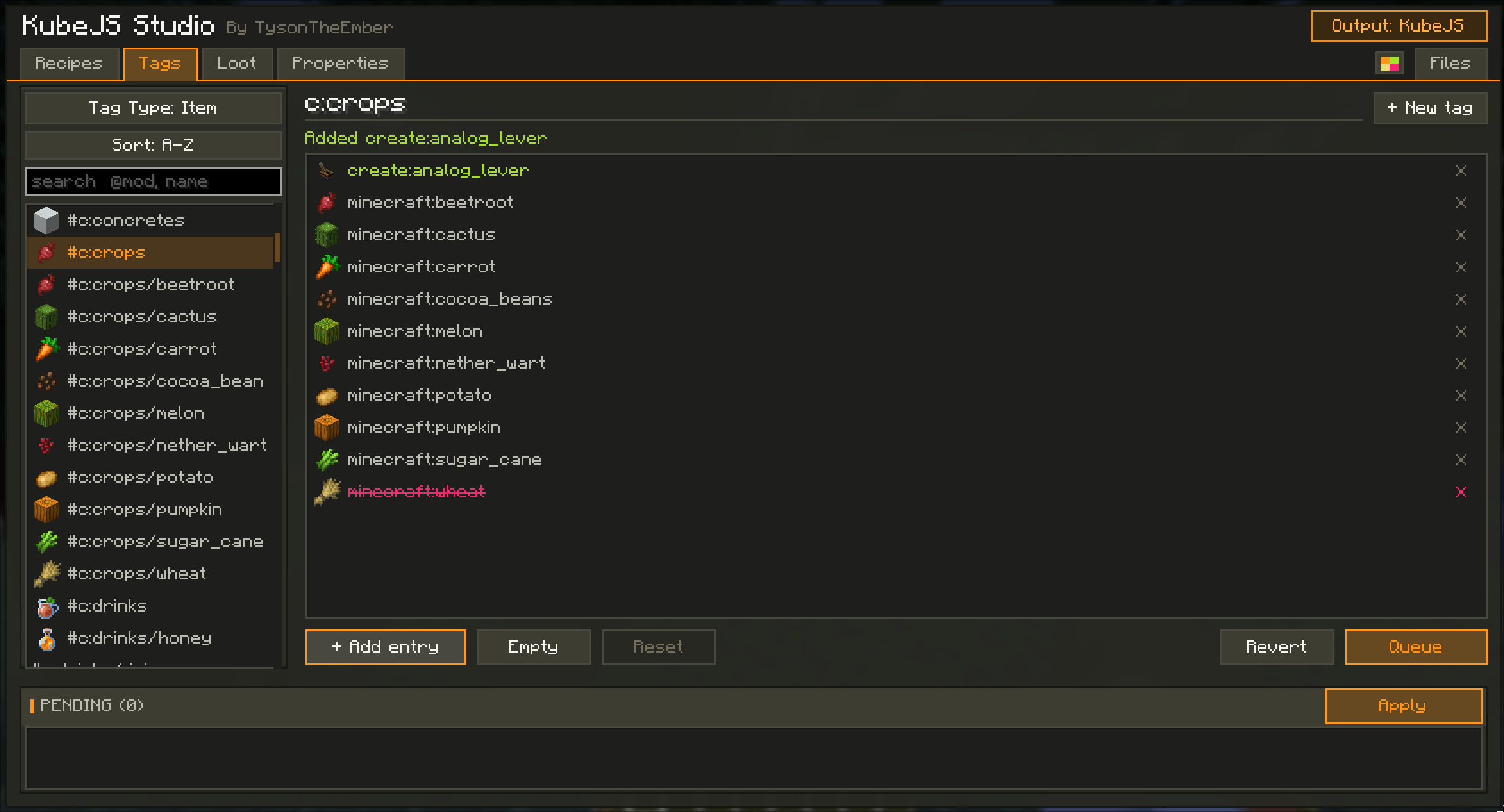 Tag editor