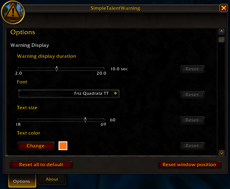 Options-windows