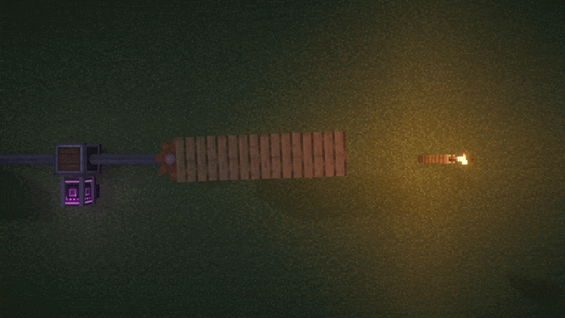A real torch placed in the world casts light onto a moving Sub-Level (LAMB)
