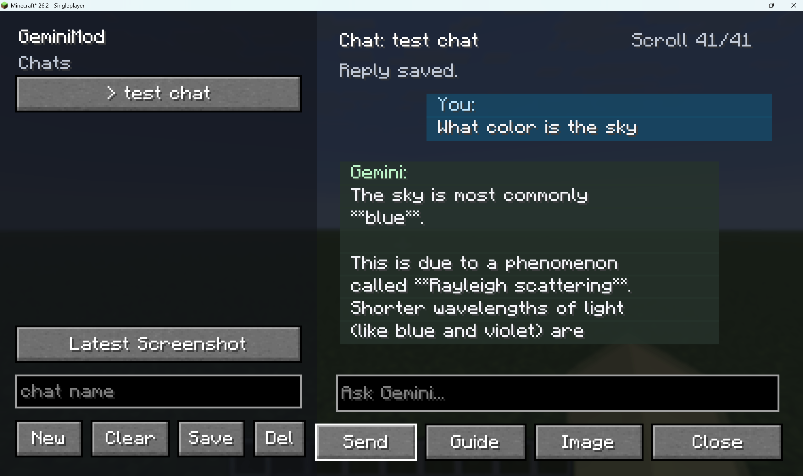AI shown answering in GUI