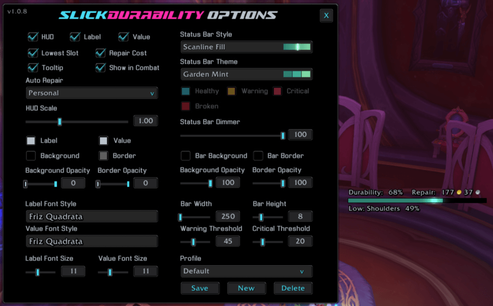 OpAn example of the Scanline Fill Style and the Garden Mint Theme.