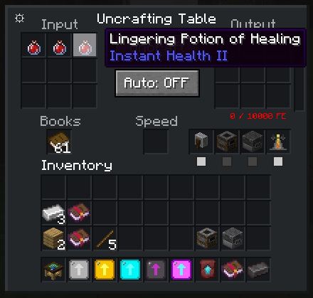Thumbnail When uncrafting potions, The Universal Uncrafting Table requires a brewing stand.