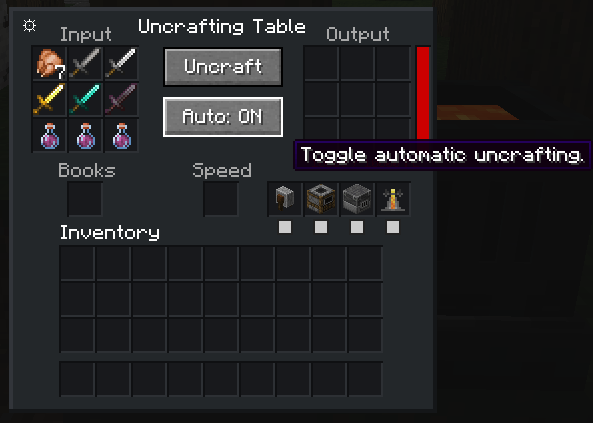 Thumbnail Auto Uncrafting requires Power. To speed up the Auto Uncrafting, you'll need to craft Speed Cards and place them into the Speed slot.