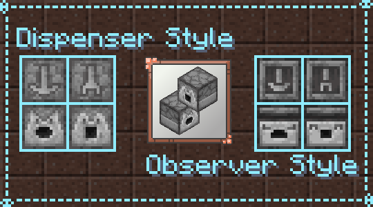 Thumbnail How the two styles of the pack change the blocks from the Block Breaker & Block Placer mod.
