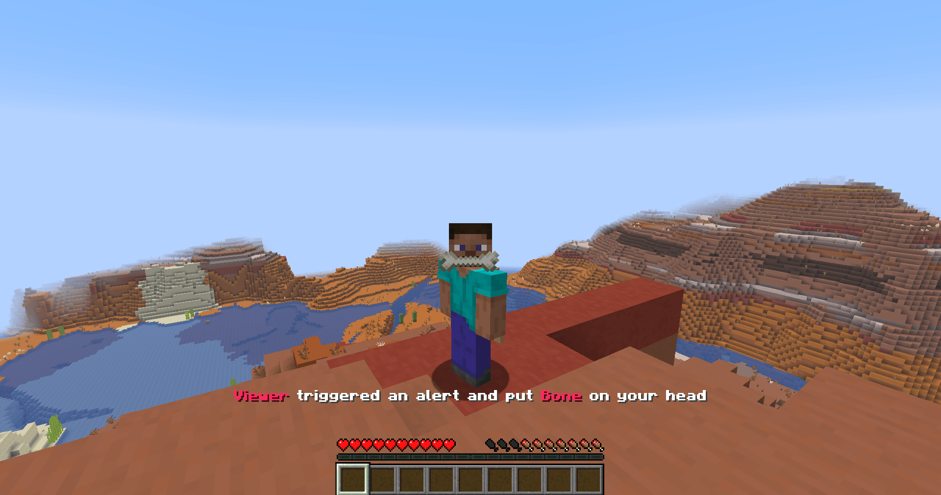 Viewer replacing player's helmet with a bone