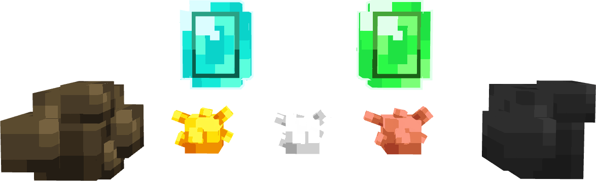 Charcoal,Diamond,Emerald,Coal & Nuggets