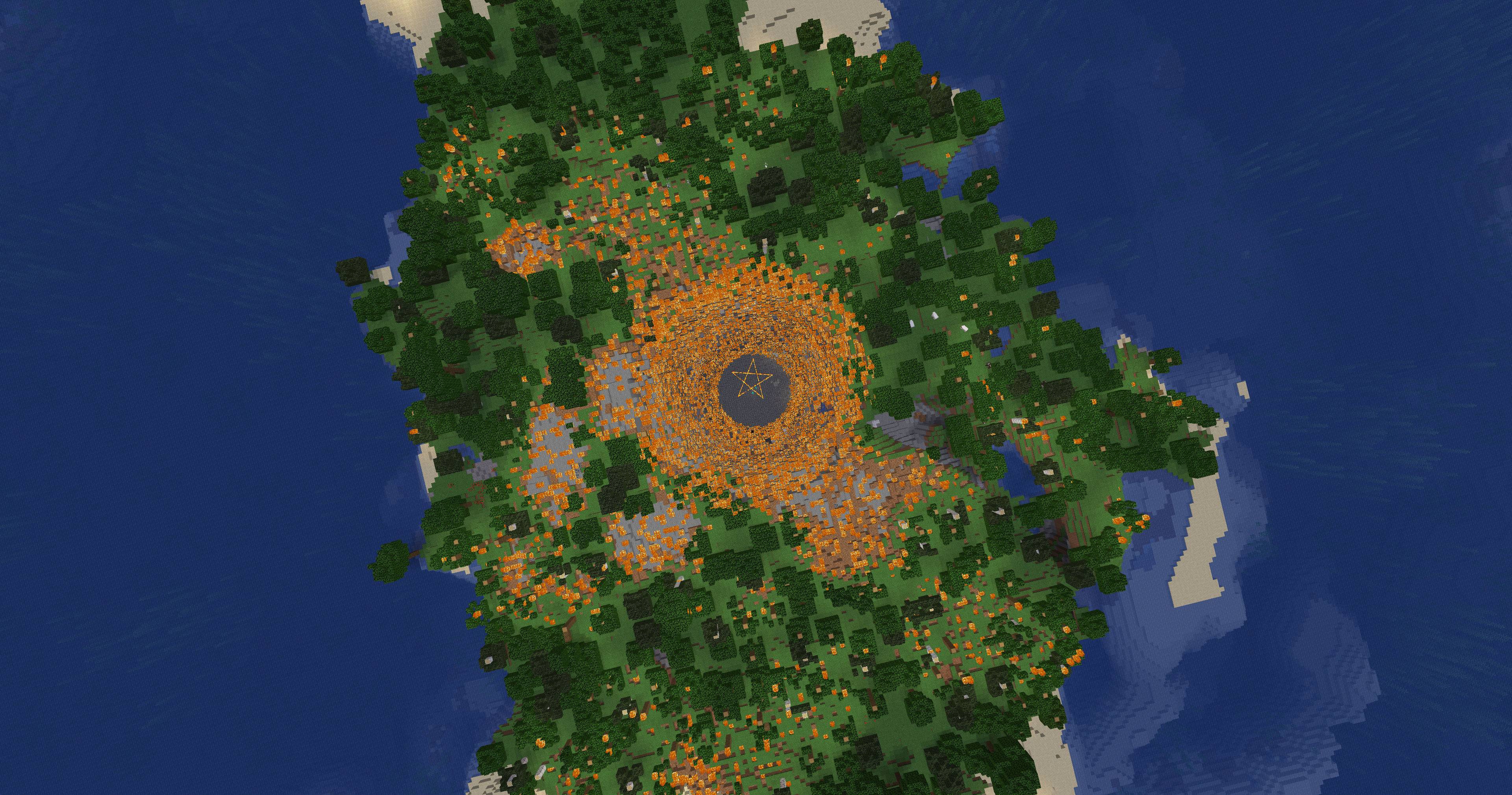 Result of igniting the hellfire TNT