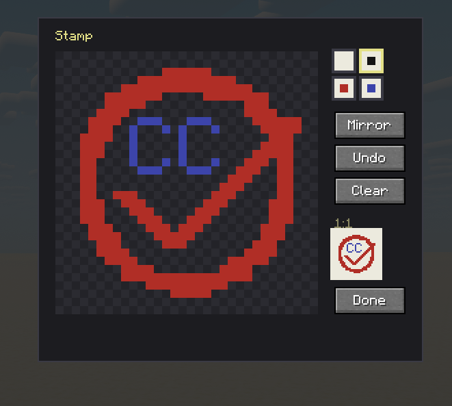 The stamp editor allows you to set up a custom logo or emblem to stamp easily across documents.