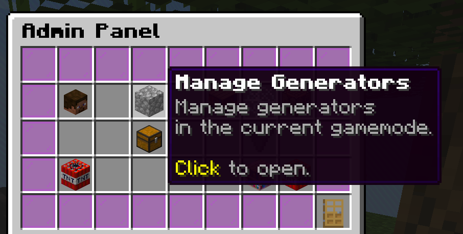 Admins can set up and manage generators using the GUI