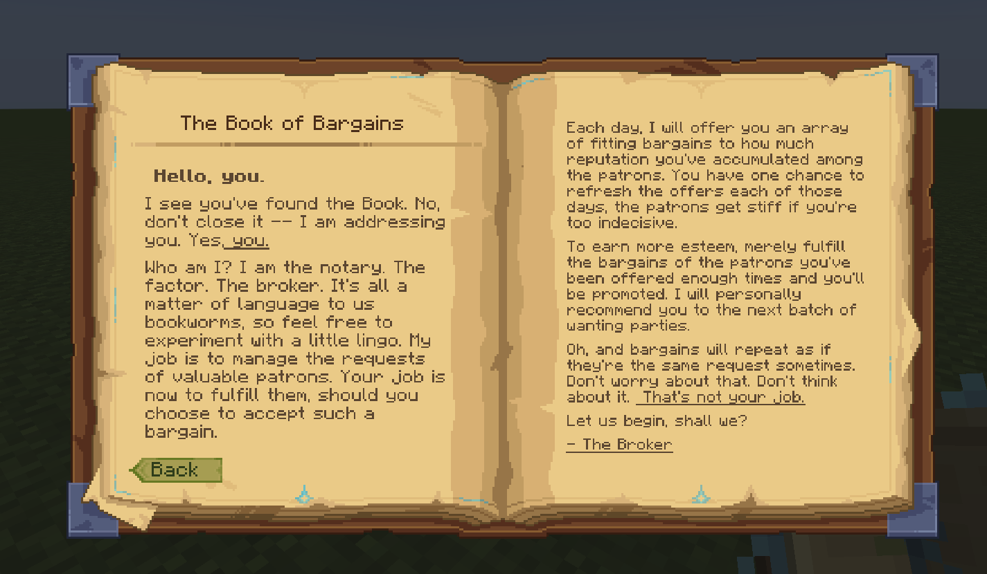 Help Page is the Broker speaking to the reader.