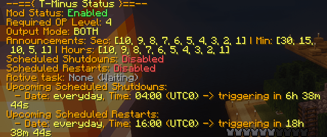 /tminus status