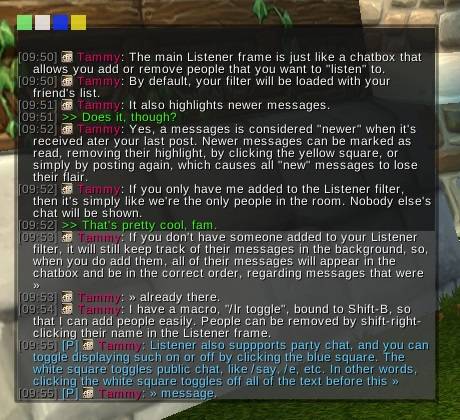 (from Tammya, Listener) Showing the Listener frame