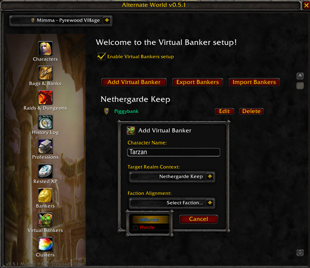 Creating a new Virtual banker