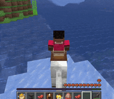 A look at riding a horse equipped with a saddle enchanted with Frost Walker.