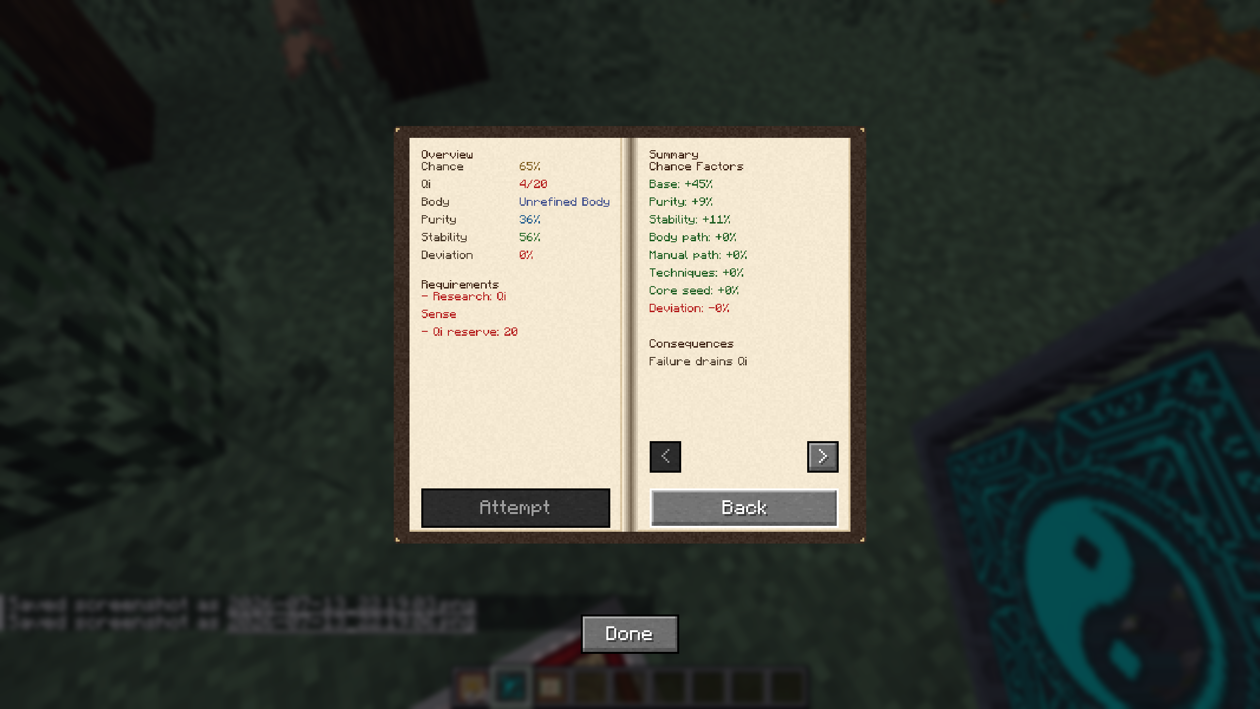 Thumbnail The Breakthrough Attempt interface where players view their promotion success rate, review chance factor breakdown (purity, stability, etc.), and check missing requirements before making an attempt.
