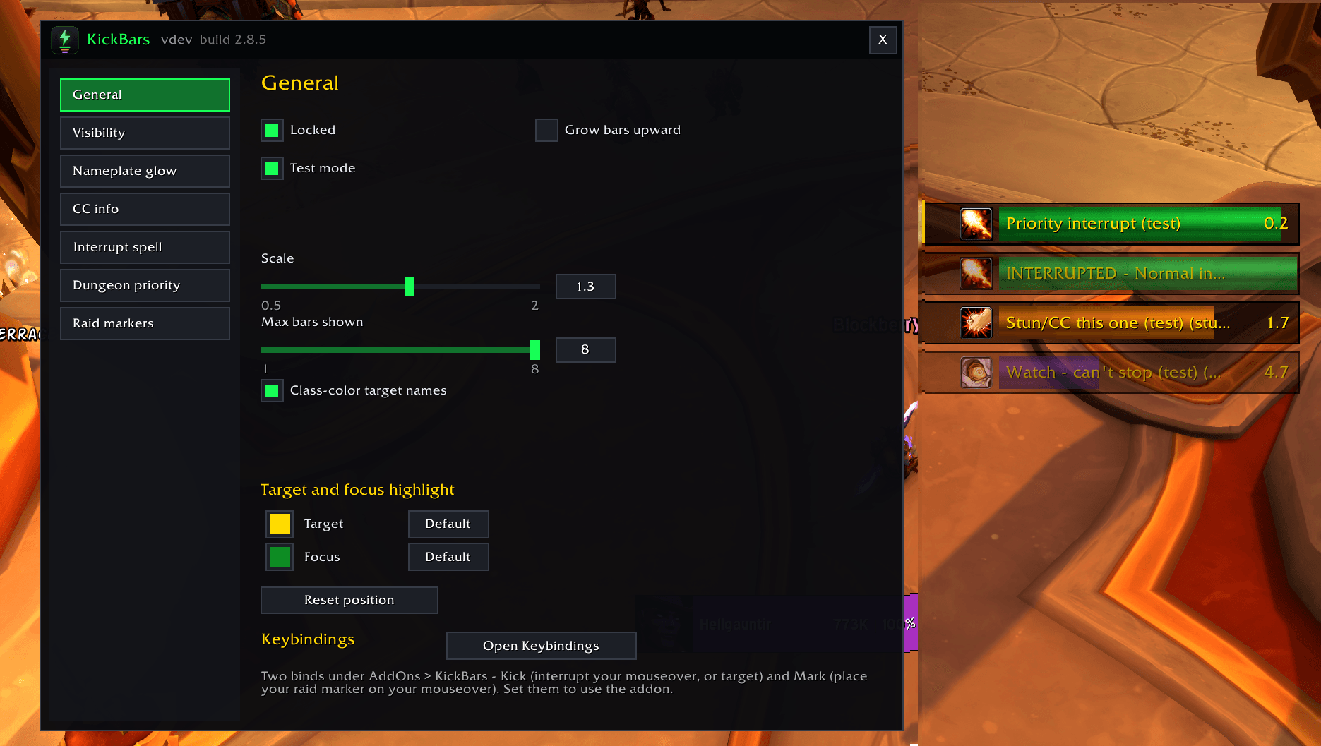 An array of test bars explaining the purpose behind the information shown on the bar
