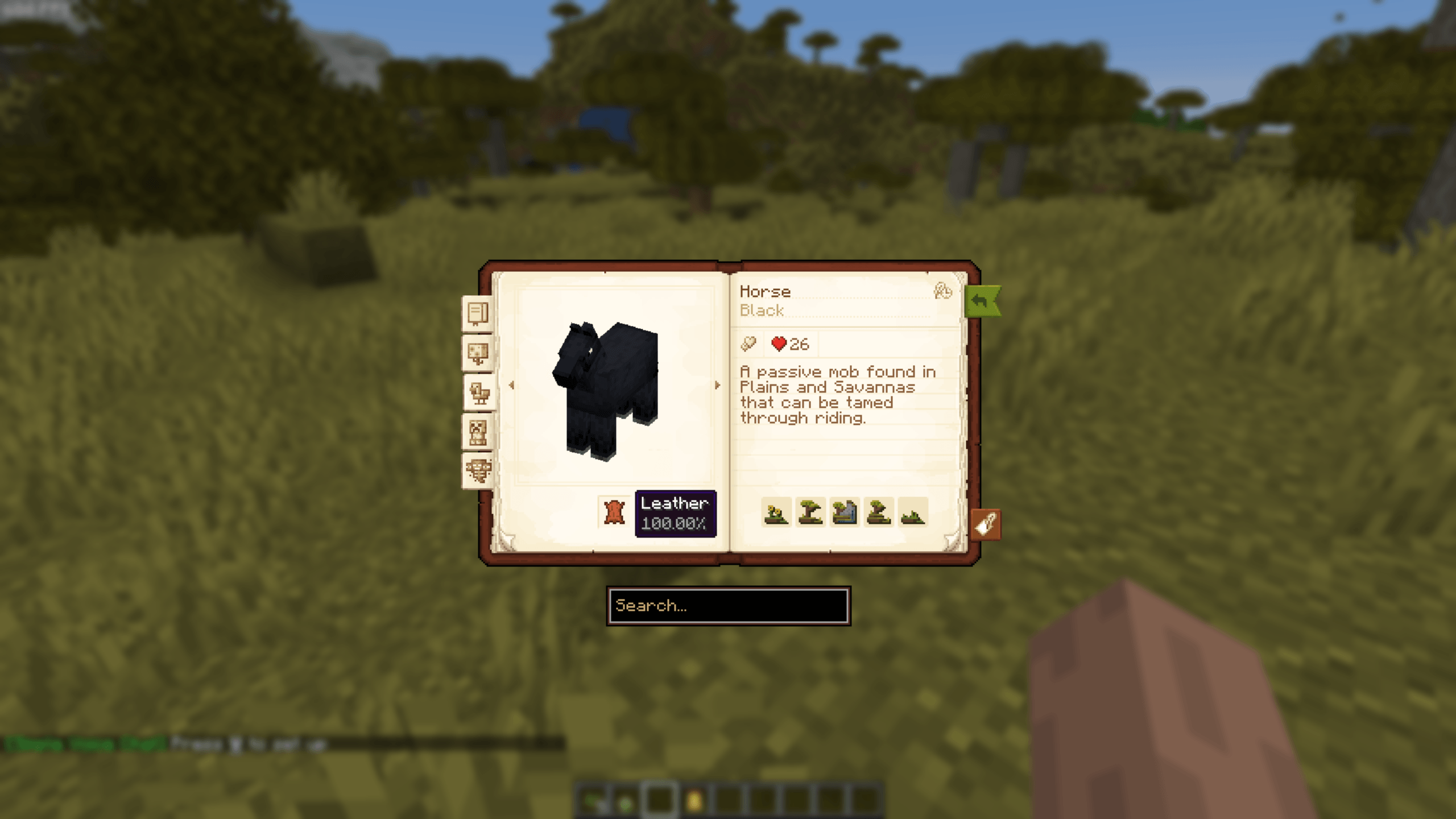 it can also show information like where you can find the mob what it can drop and its health where you can also add notes