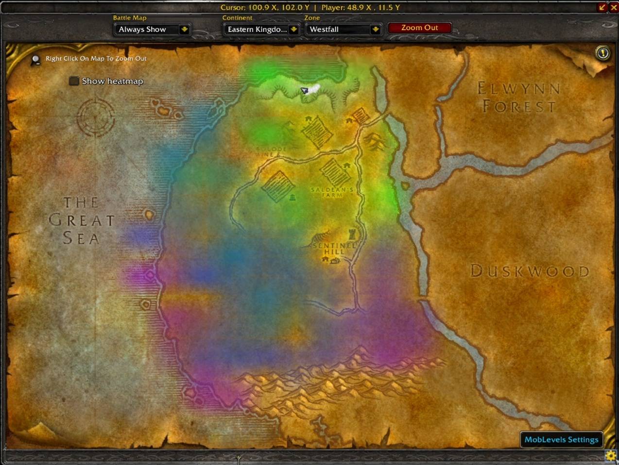 Find the areas relative to your level