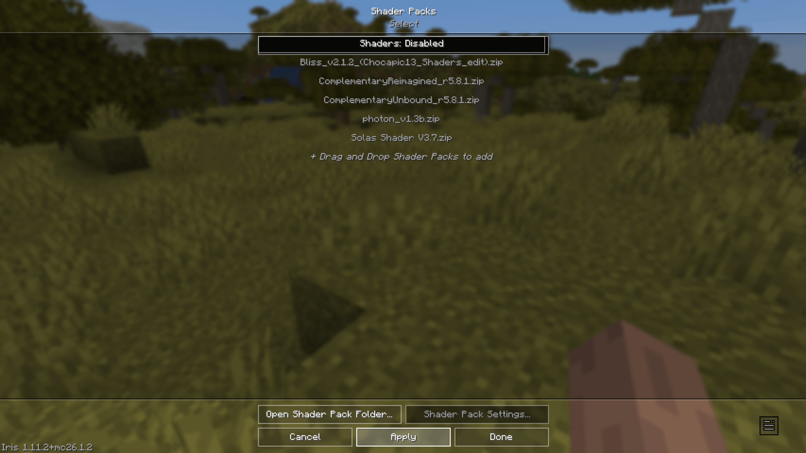 Built in shaders with a guide on how to activate them