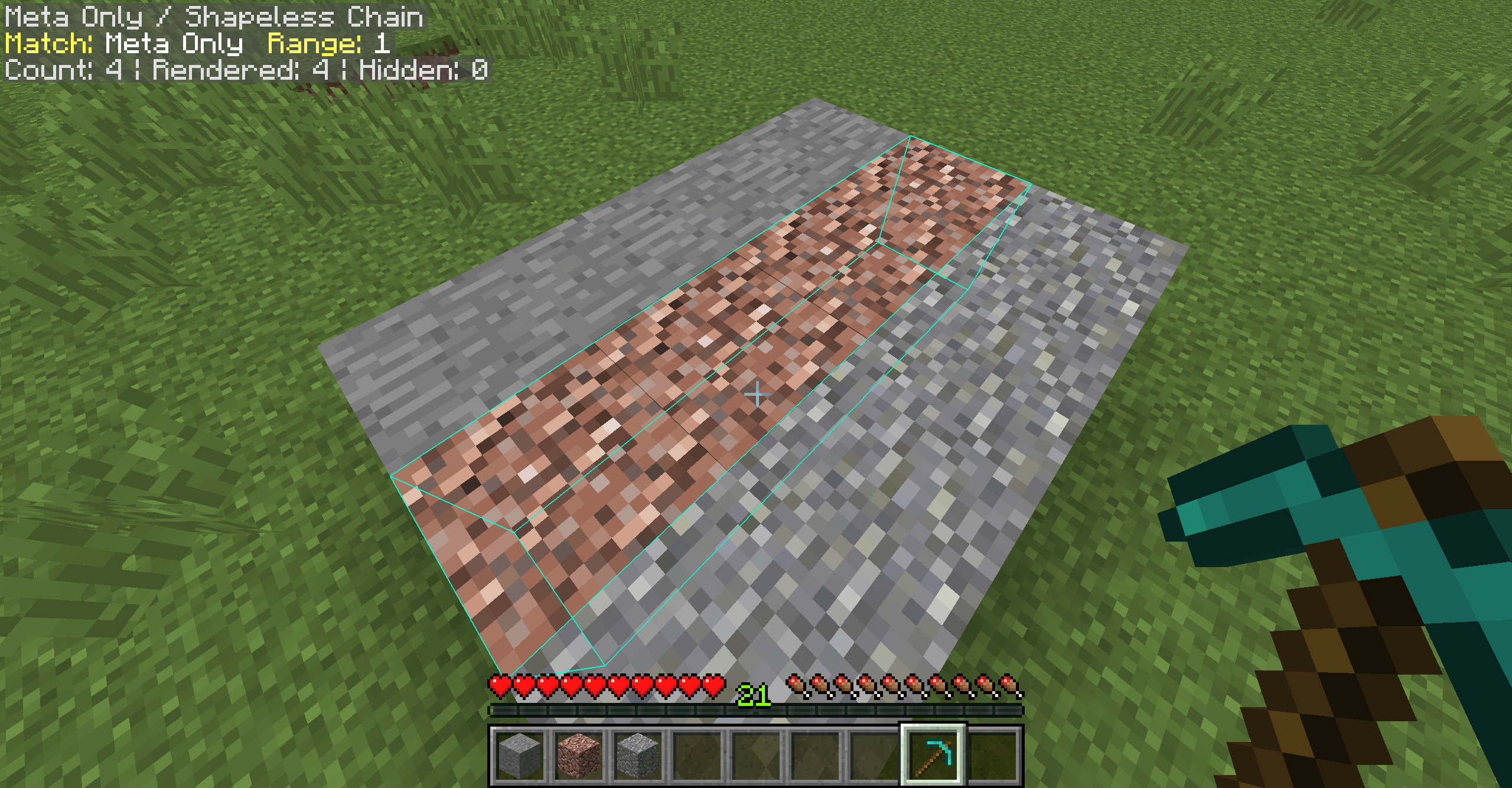 Meta only can match blocks with the same registry name but different meta.