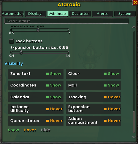 Thumbnail Minimap — the optional takeover: shape, size, custom text, and buttons
