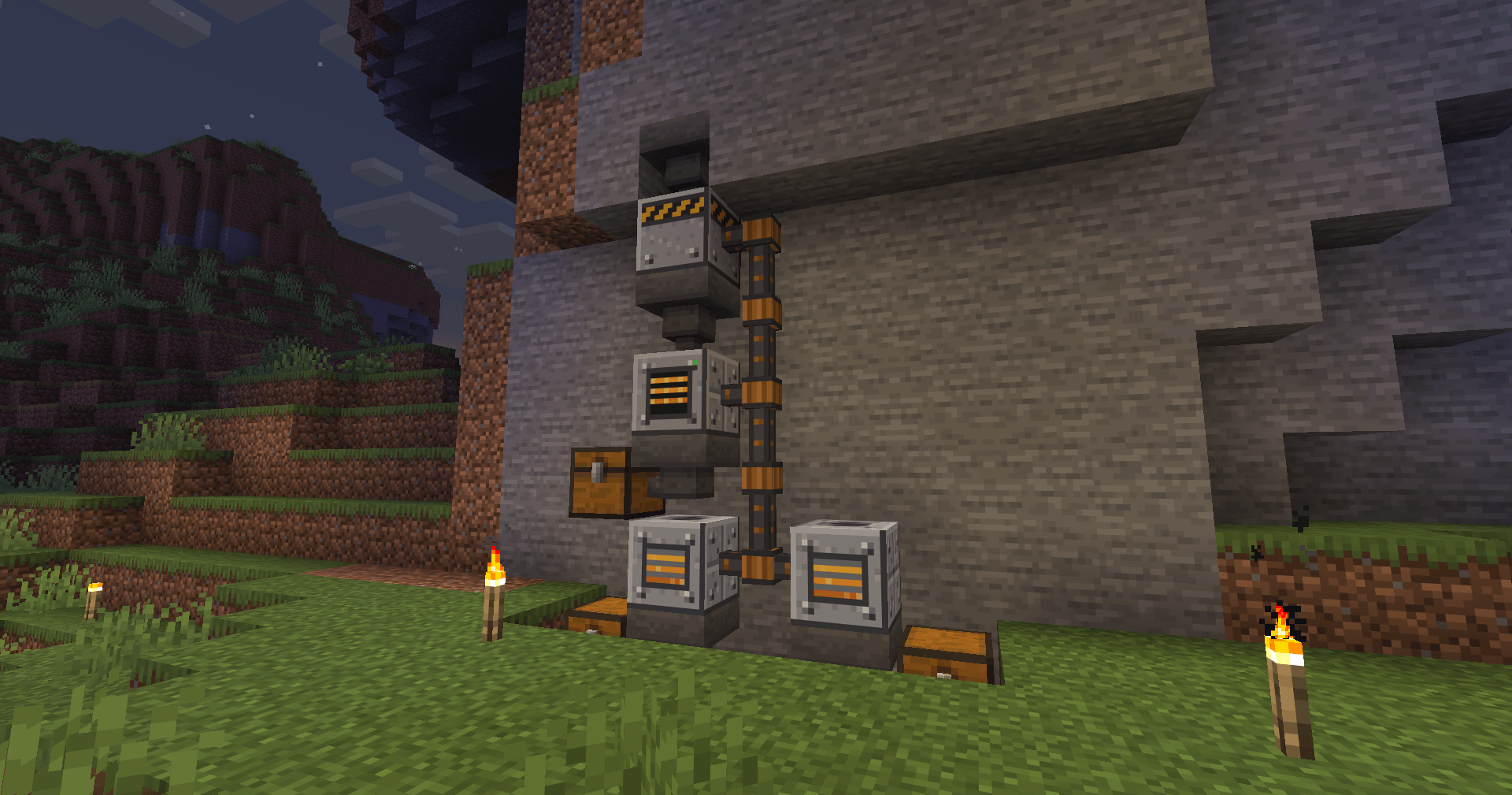 2x Coal Generators powering 1x Crusher and 1x Electric Furnace.
Screenshot taken in a survival world.