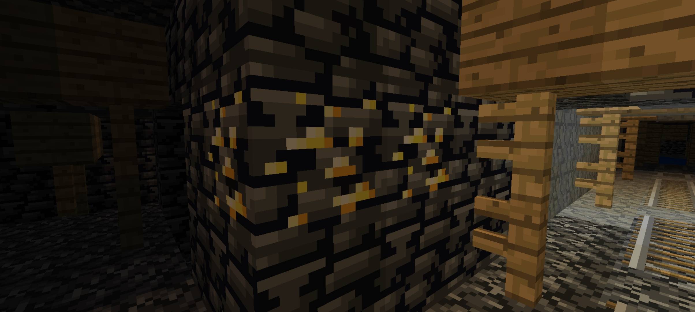 Mineshaft and gold ore