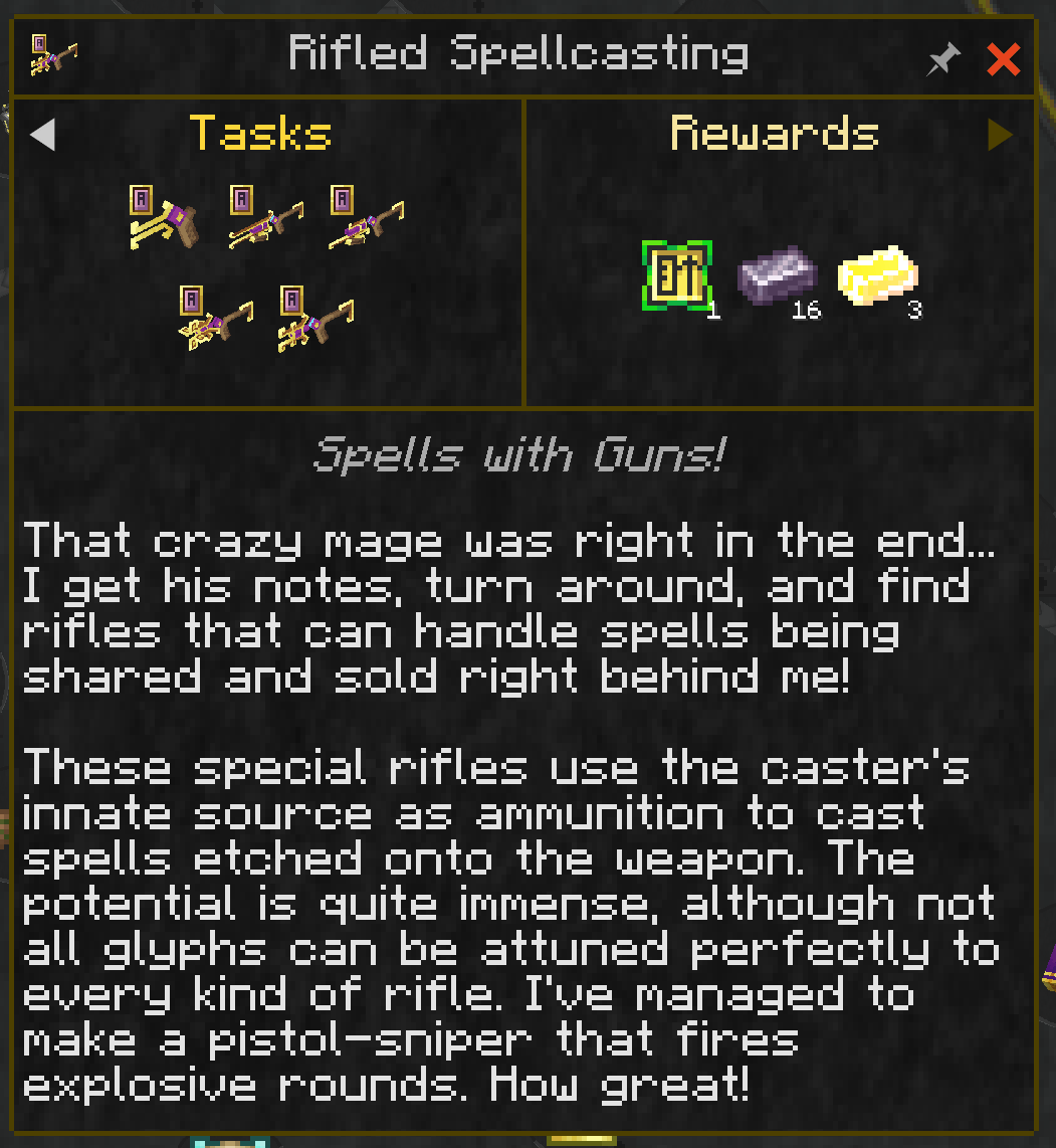 Example of viewing a quest, with a quest from Concatenation.