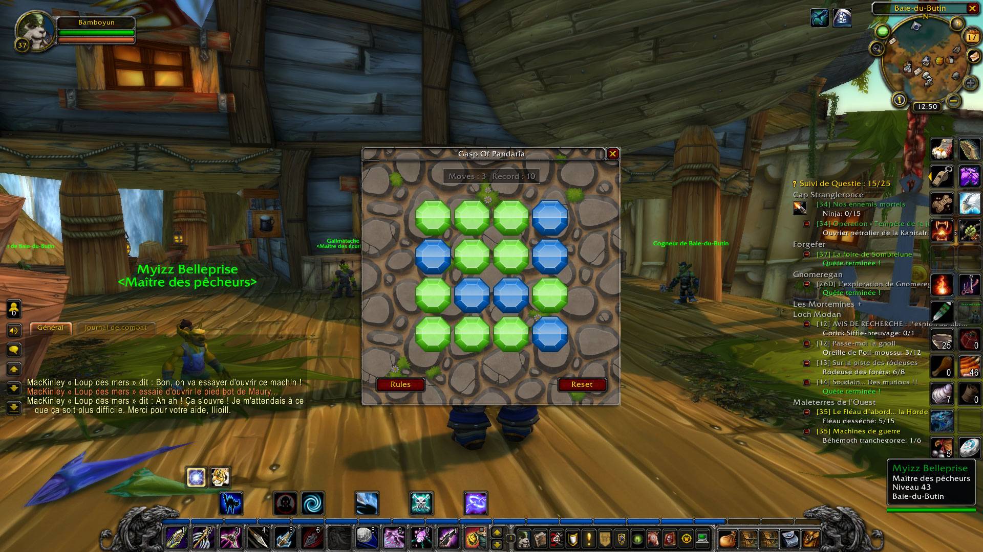 An example of a move made during the game