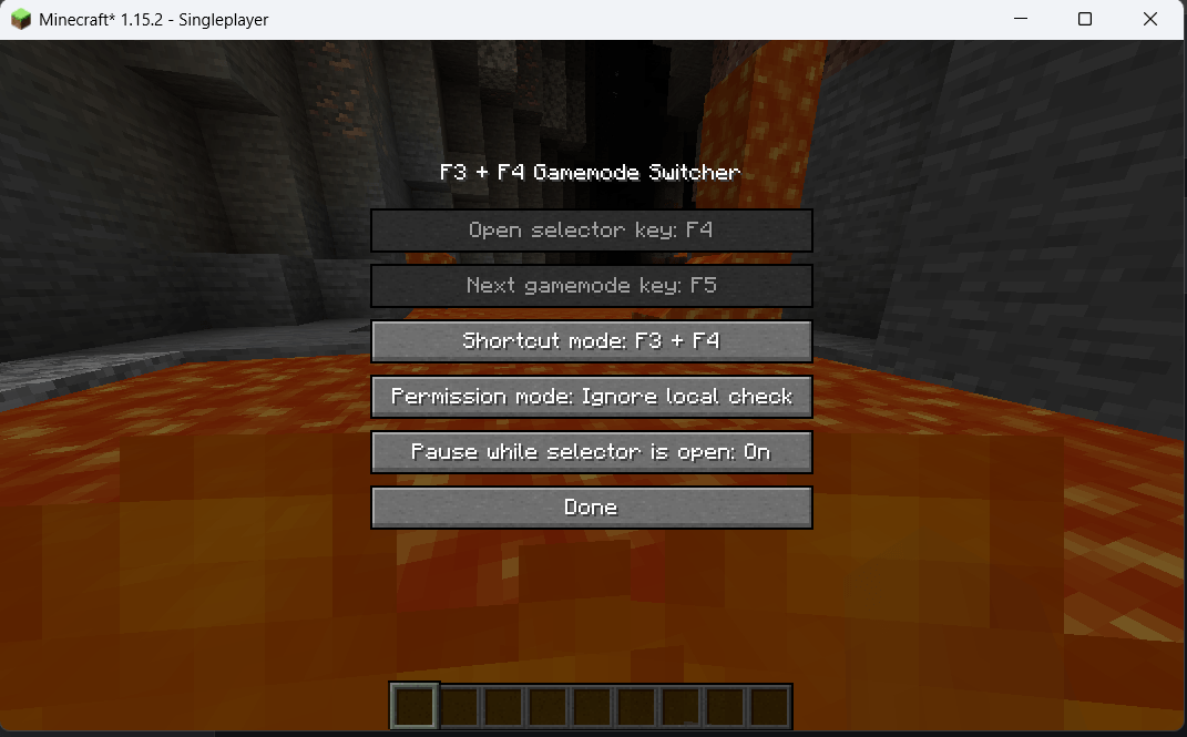 The view of Option Menu