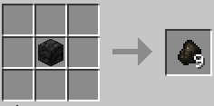 Crafting the block into charcoal, shapeless.