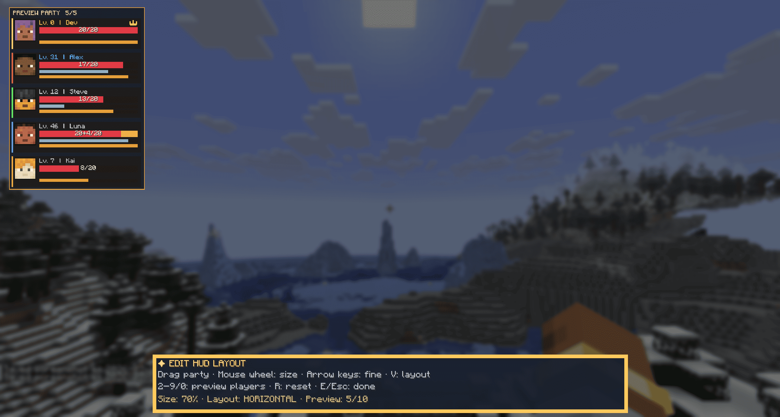 Better Party - HUD Layout Horizontal