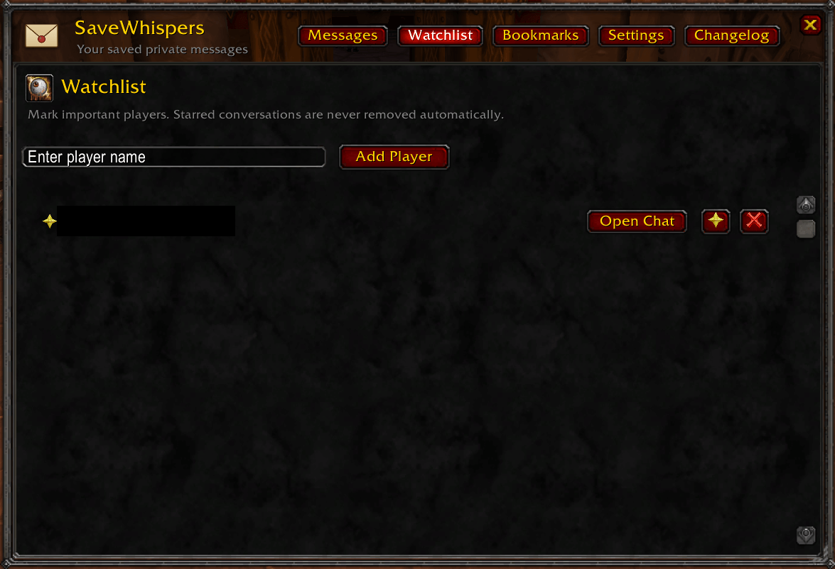 Thumbnail Mark important players so their conversations are never auto-removed.