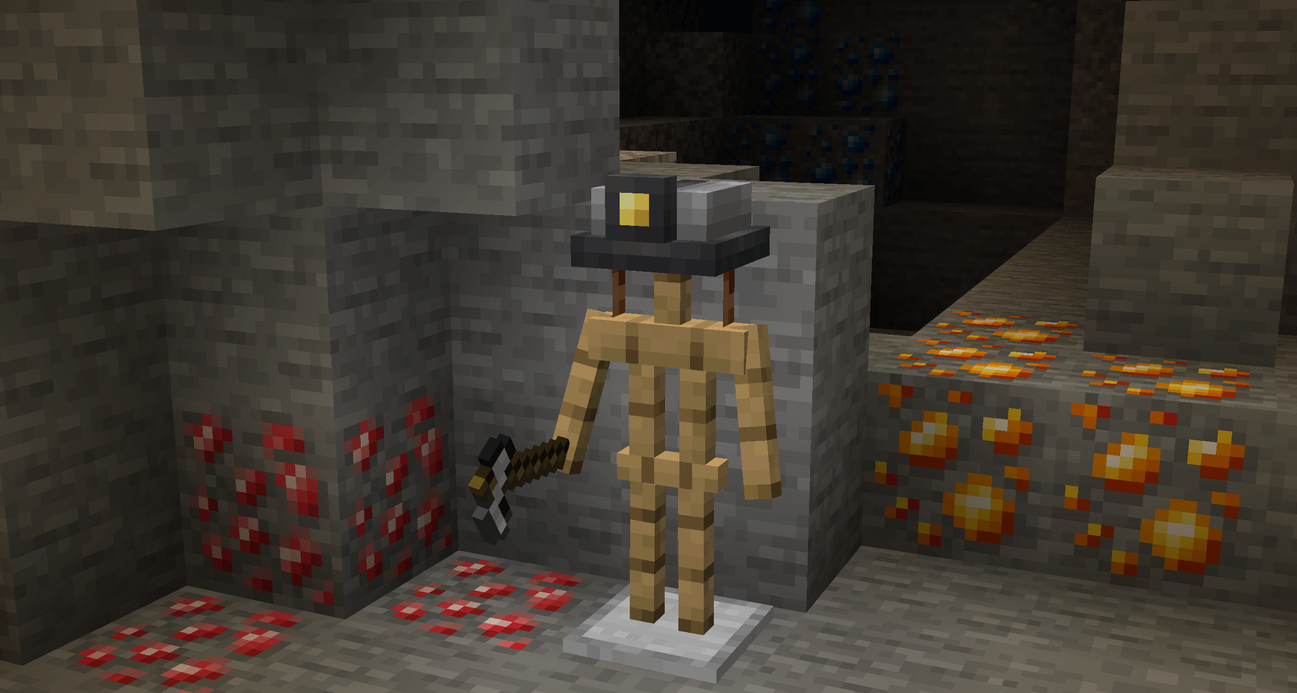 The mining helmet is a new wearable source of dynamic light that follows the player around - no shaders needed