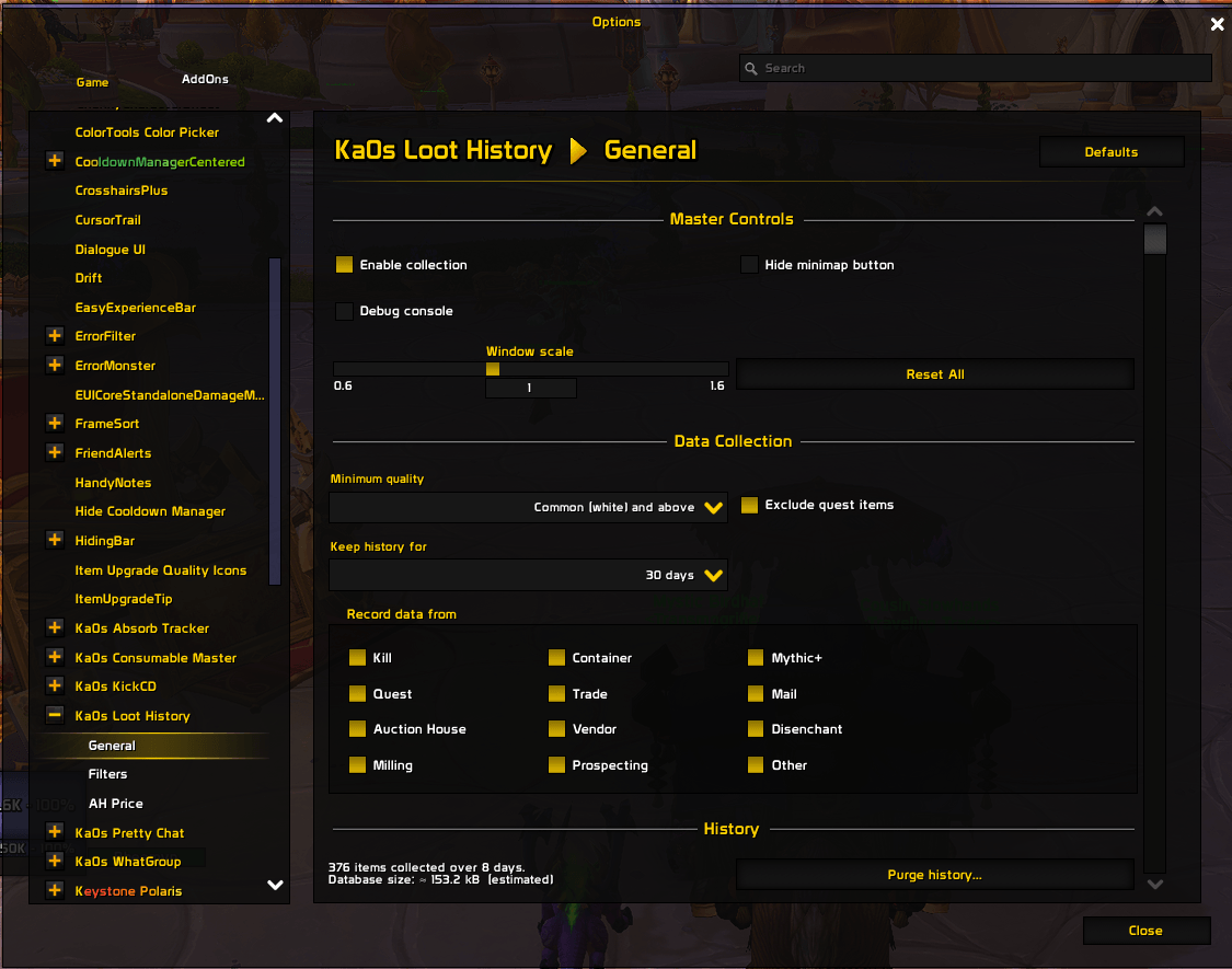 Settings Panel
