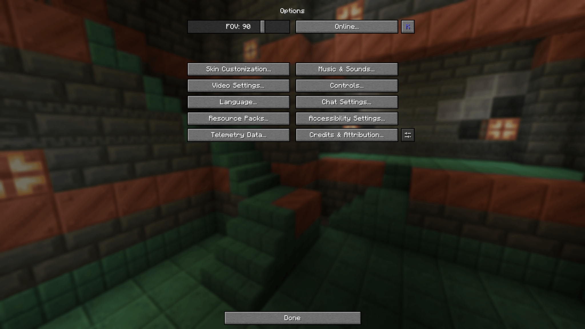 Thumbnail Open Keep My Options directly from the standard Minecraft options menu.