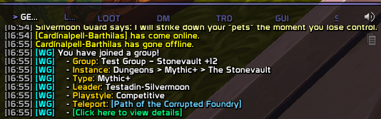 Chat Message with Clickable Link