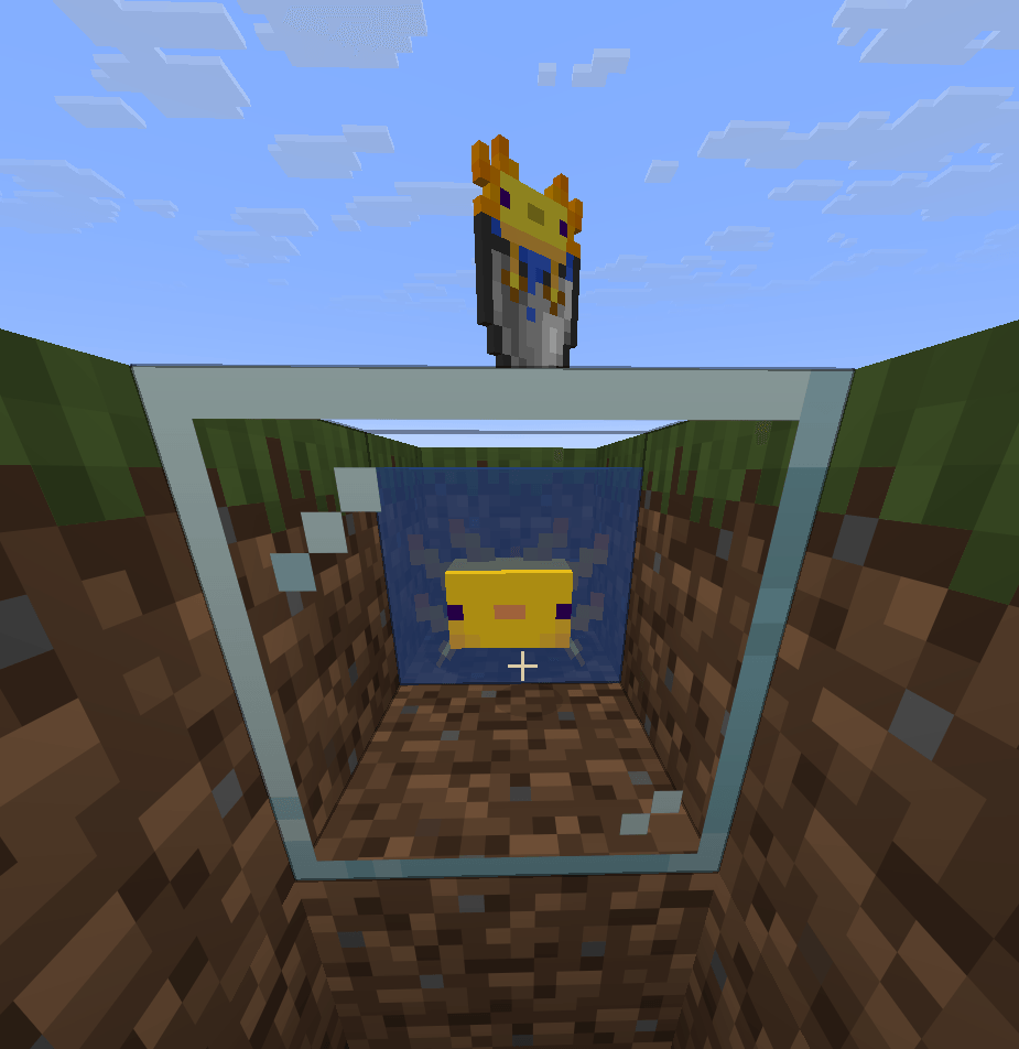 Scoop up a gold axolotl and the bucket in your hand shows a gold axolotl. In vanilla every catch looks identical — here the item art always matches the mob inside.