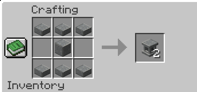 basic pedestal shape recipe - example used: Polished andesite pedestal