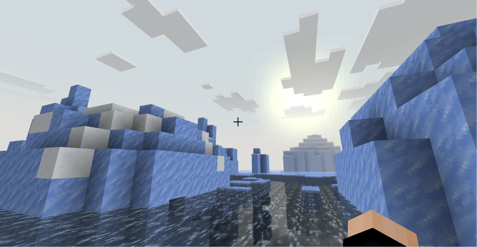 Thumbnail Same visuals as Frozen Plains with same blue water as other frozen/icy biomes