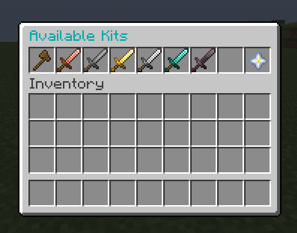A Screenshot of the plugin menu in game (the plugin doesn't include these kits upon downloading)