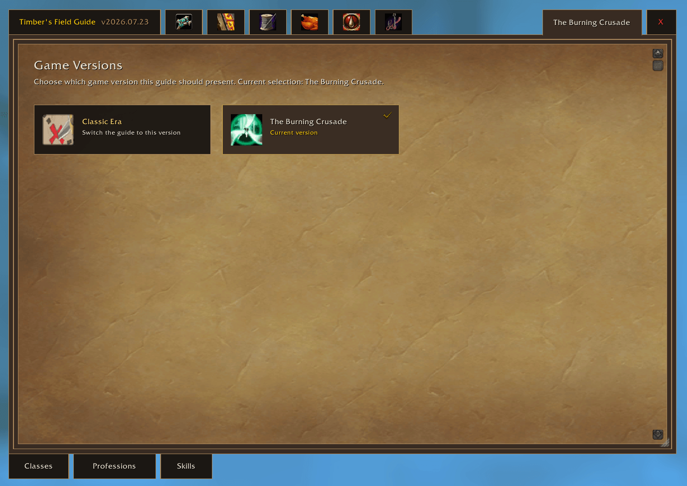 Thumbnail Support for Classic Era and TBC at launch, with the ability to add as many game versions as Blizzard can release. The future is bright!
