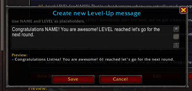 New qoute for level up