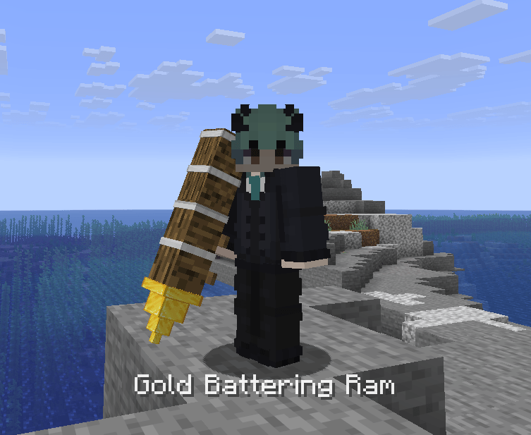 Nanonaitor holding a Gold Battering Ram.