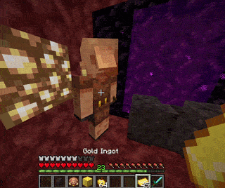 While wearing gold armor, right-click a Piglin to give it a gold ingot. Afterward, right-click it with a gold block to make it friendly.