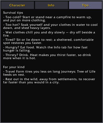 Tips tab