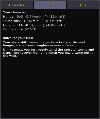 Info tab