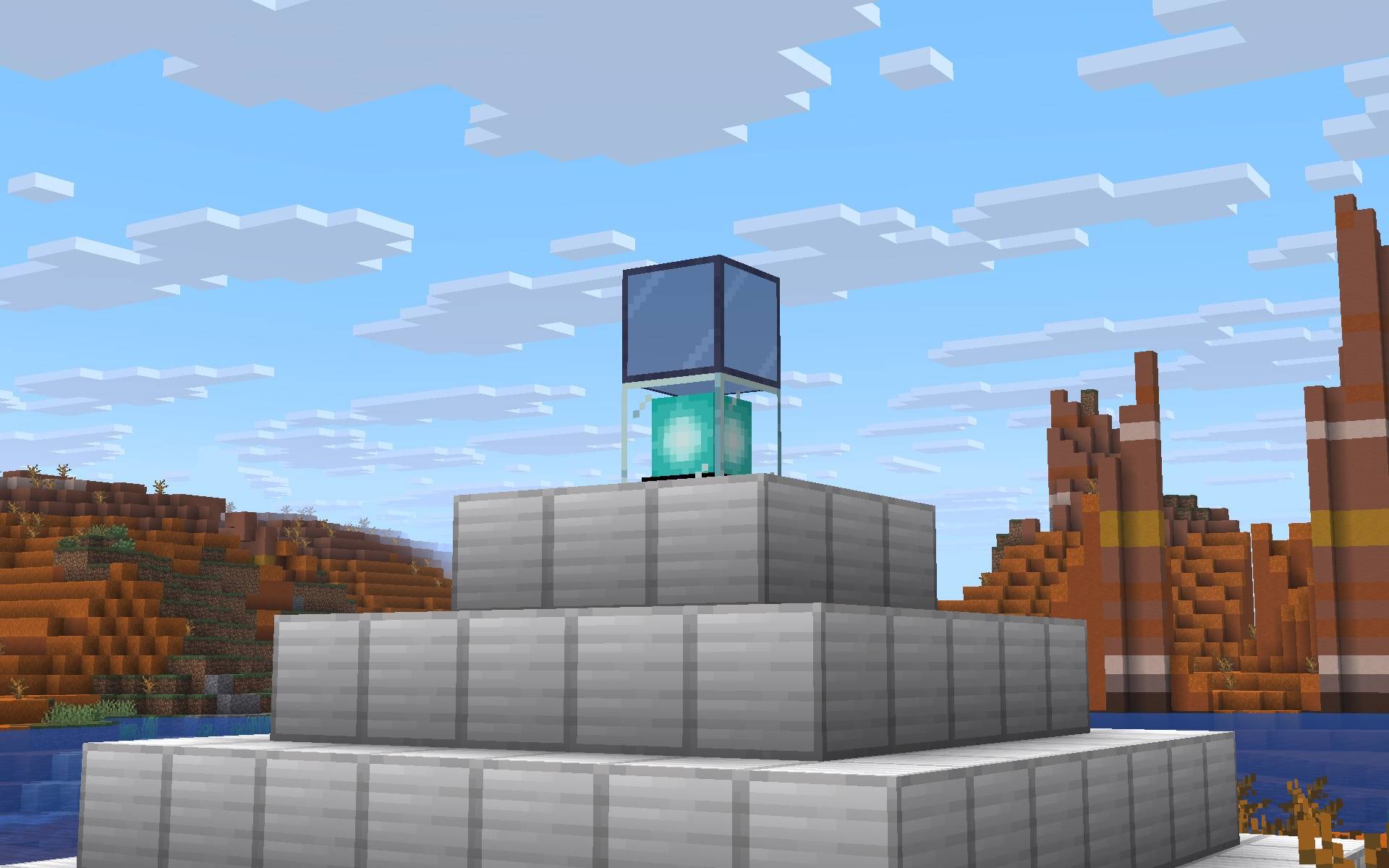 A working beacon with beam suppressed by tinted glass