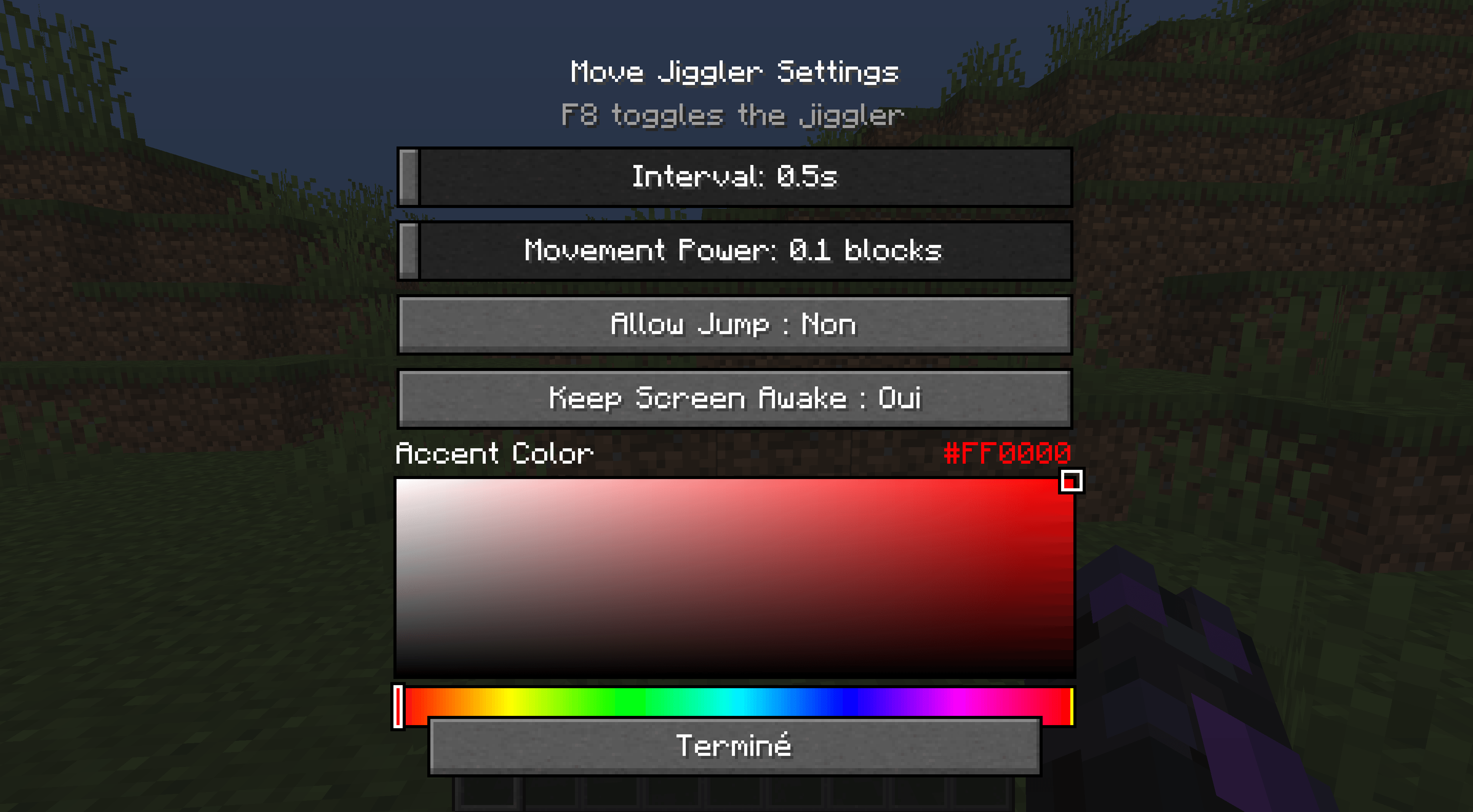 Config page